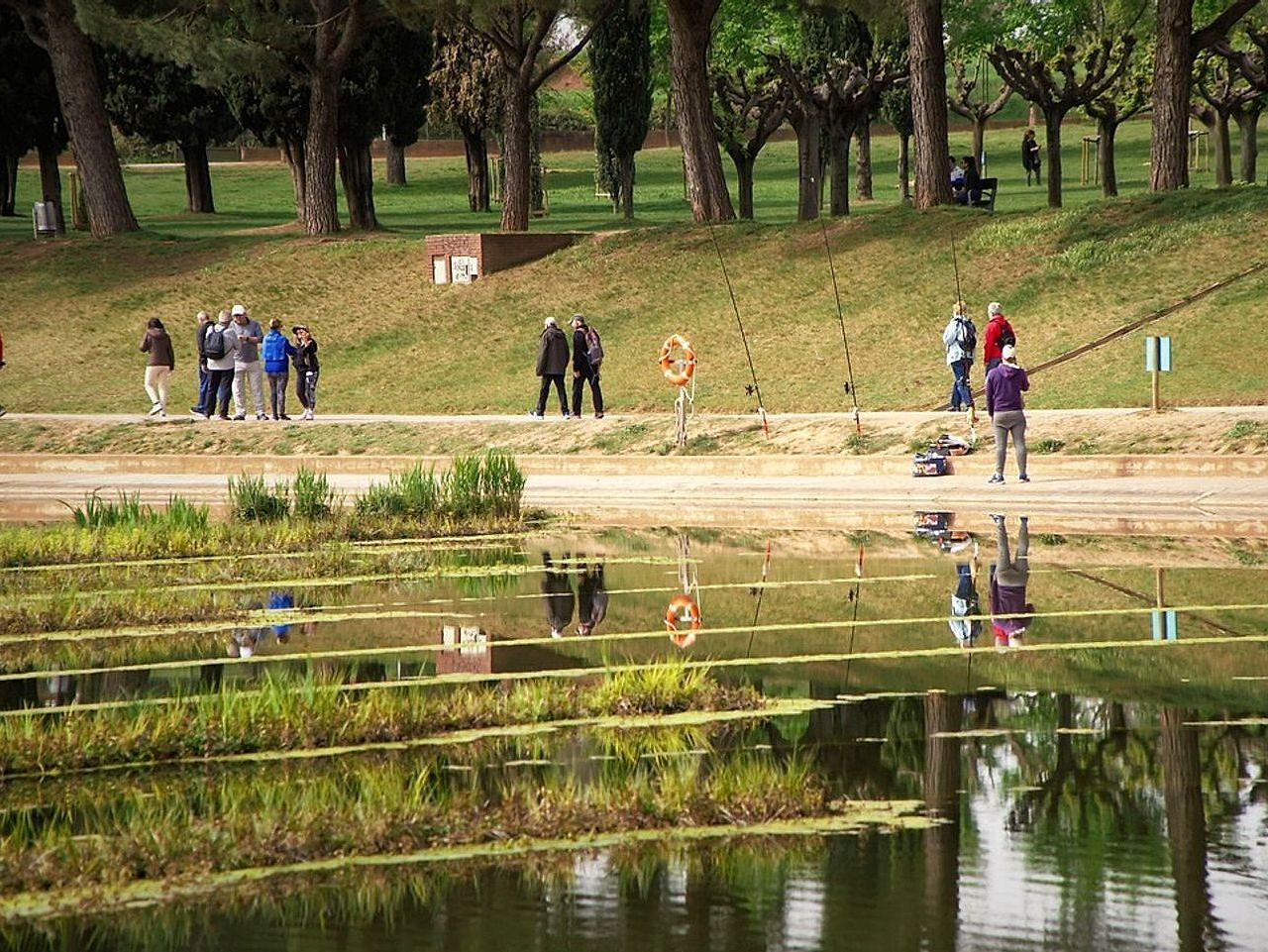 Famílias aproveitando a diversão nas rodadas do parque